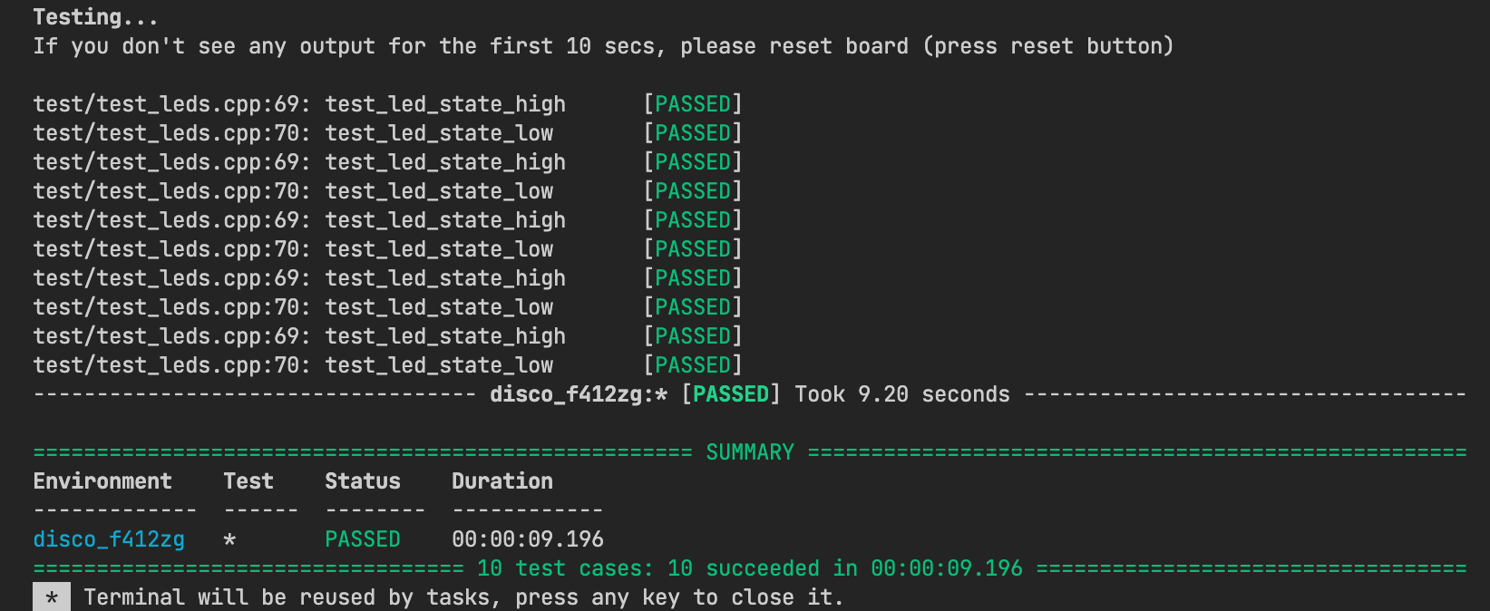 Test result